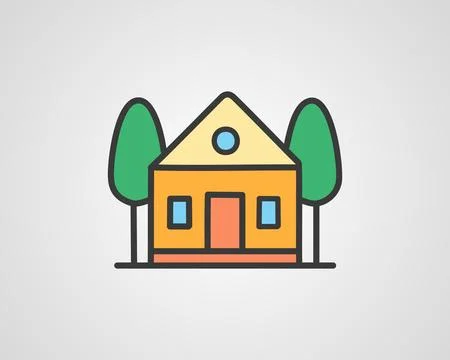 Home Icon in trendy flat style Ilustración de archivo