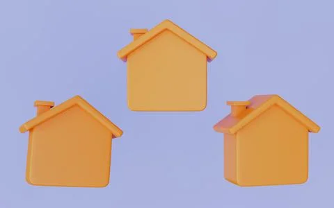 Home icon for user interface web design symbol 3d illustration Stock Illustration