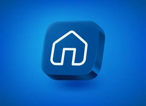 Home icon. Vector 3d illustration of app button Illustrazione stock