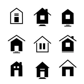 Home icon. vector flat illustration Illustrazione stock