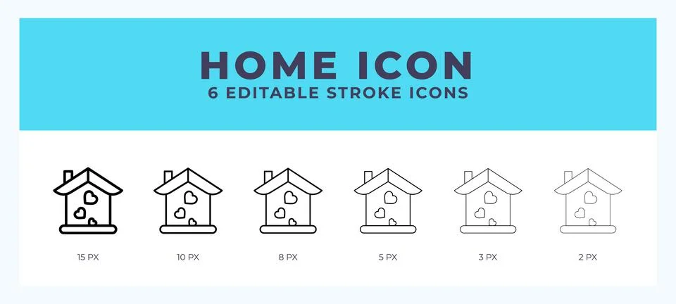 Home icon vector illustration. With editable stroke for web. App and more. Stock Illustration