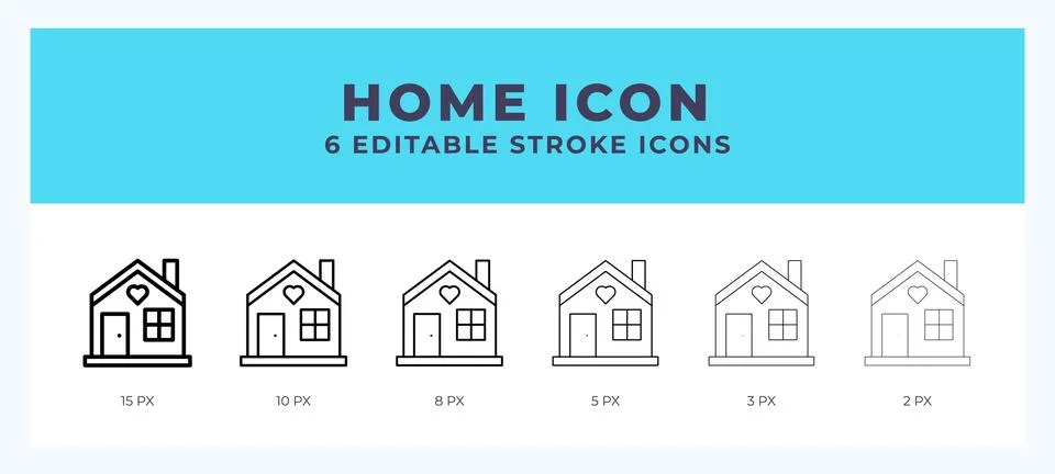 Home icon vector for web. And mobile app. Editable stroke outline icon. Stock Illustration