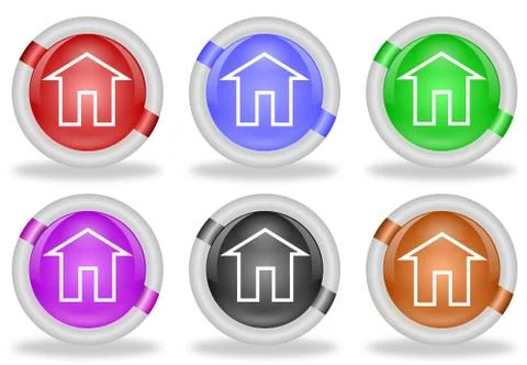 Home icon web buttons Stock Illustration