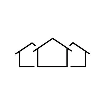 Home icons. Basic elements. Editable Vector. Flat icon in black lines Illustrazione stock
