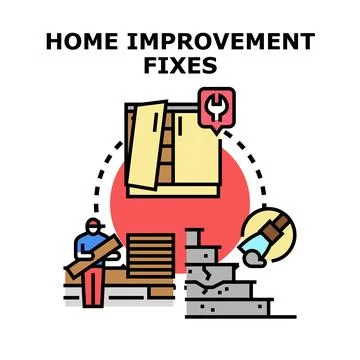 Home improvement fixes and renovation services Stock Illustration