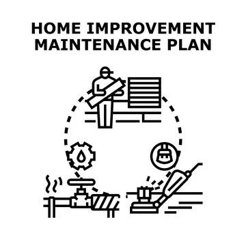 Home improvement maintenance plan concept vector illustration Stock Illustration