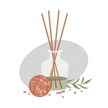 Home incense, aroma diffuser. Aromatherapy. Vector illustration. Stock Illustration