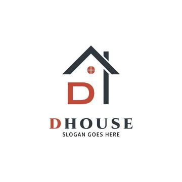 Home Initial Letter D Logo Design Stock Illustration