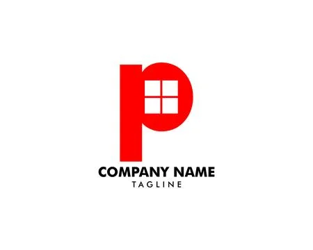 Home initial Letter P Logo design Stock-Illustration