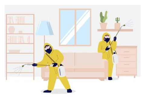 Home insect control services, vector flat illustration Stock Illustration