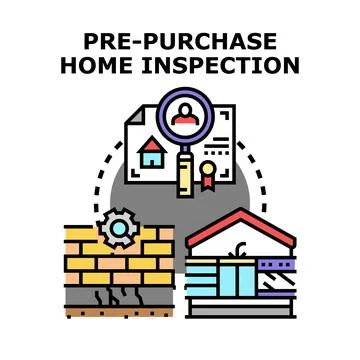 Home inspection process analyzing property condition before purchase Stock Illustration