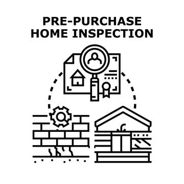 Home inspection process analyzing property condition before purchase Stock Illustration
