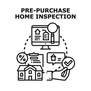 Home inspection before purchase process concept Stock Illustration