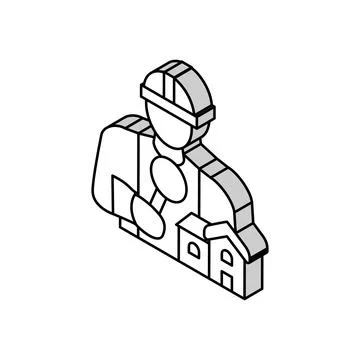 Home inspector isometric icon vector illustration 스톡 일러스트