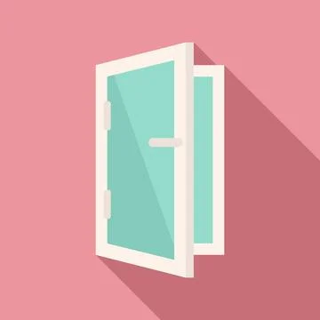 Home installed window icon, flat style Stock Illustration