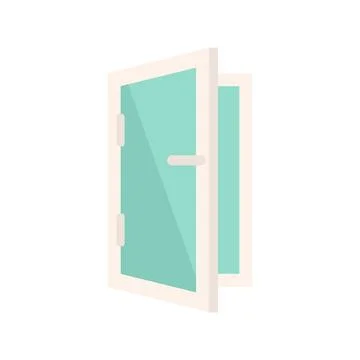Home installed window icon flat isolated Stock Illustration