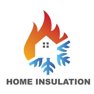Home insulation logo fire and ice Stock Illustration
