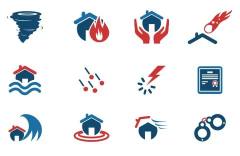 Home Insurance Icons Stock Illustration