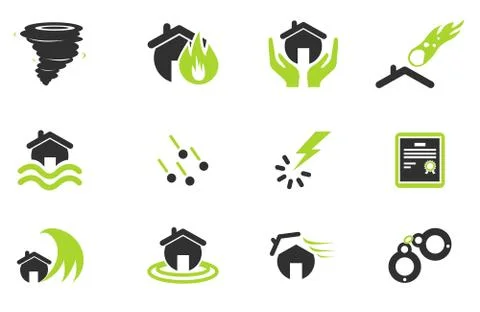 Home Insurance Icons Stock Illustration