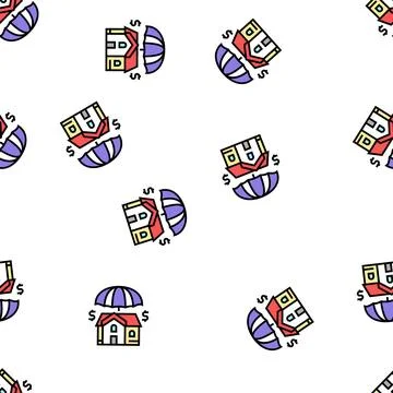 Home insurance vector seamless pattern Illustrazione stock