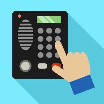 Home intercom icon, flat style Stock Illustration