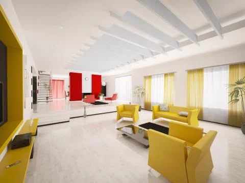 Home interior of apartment 3d render Stock Illustration