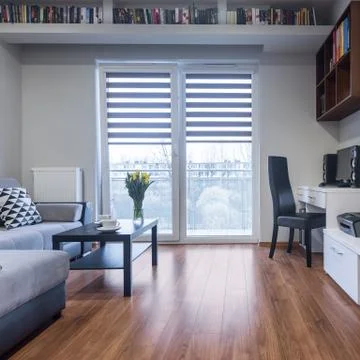 Home interior with balcony Stock Photos