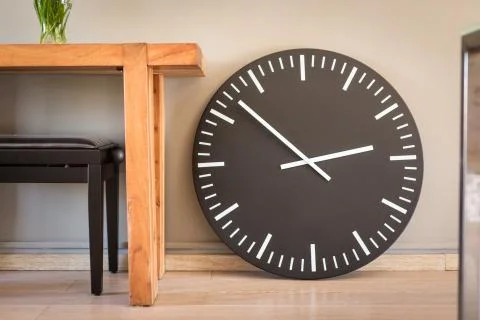 Home Interior With Big Clock 写真素材