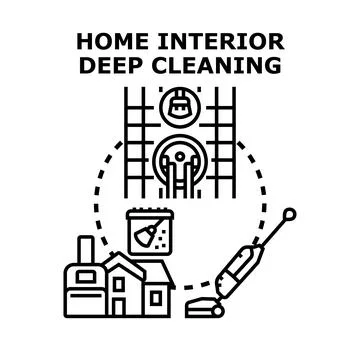 Home interior deep cleaning concept illustration Stock-Illustration