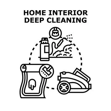 Home interior deep cleaning professional service concept Stock-Illustration