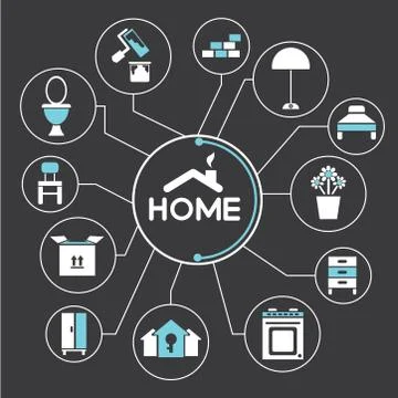 Home, interior design Stock Illustration