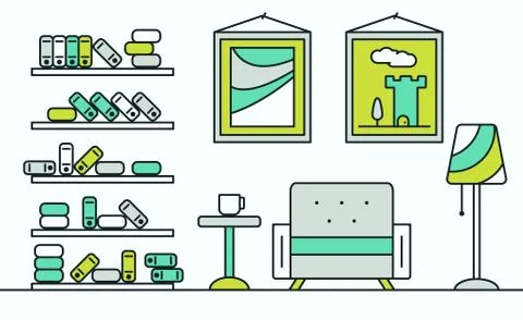 Home interior design. Stock Illustration