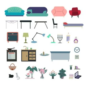 Home interior elements Stock Illustration