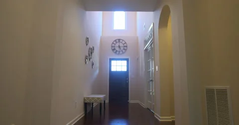 Home Interior Hallway Lowering Stock Footage