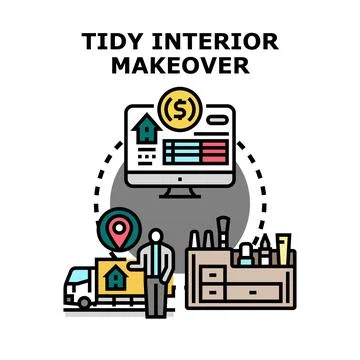 Home interior redesign planning and renovation concept Ilustración de archivo