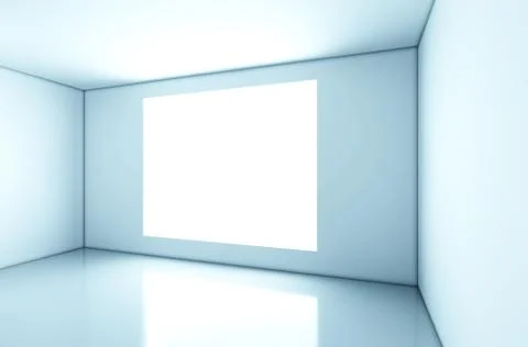 Home interior rendering with empty room white wall Stock Illustration