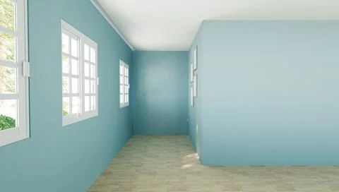 Home interior rendering with empty room color wall Stock Illustration