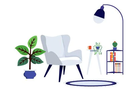 Home interior seating space Stock Illustration