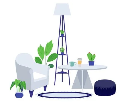 Home interior seating space isolated Stock Illustration