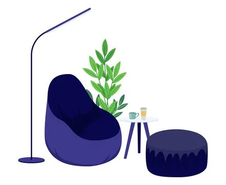 Home interior seating space with sofa Stock Illustration