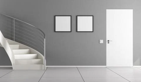 Home interior with staircase Stock Illustration