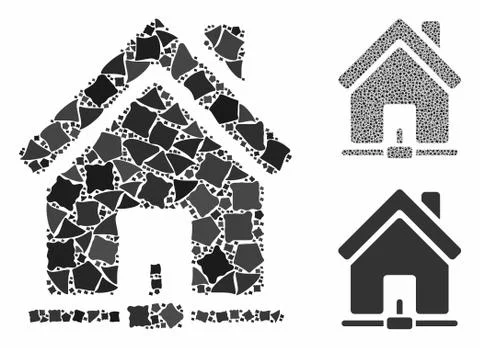 Home internet connection Composition Icon of Ragged Elements Illustrazione stock
