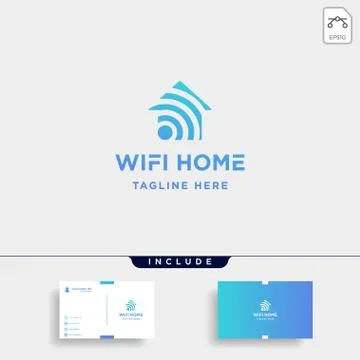 Home internet logo design vector wifi house icon siymbol sign Stock Illustration