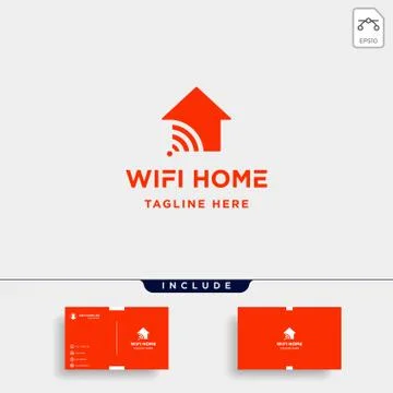 Home internet logo design vector wifi house icon siymbol sign Stock Illustration