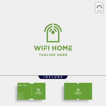 Home internet logo design vector wifi house icon siymbol sign Stock Illustration