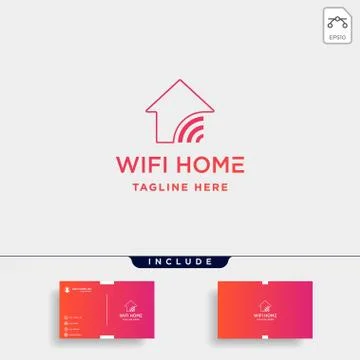 Home internet logo design vector wifi house icon siymbol sign Stock Illustration