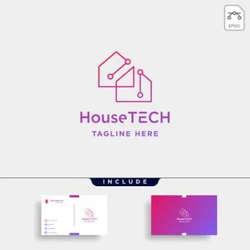 Home internet logo design vector wifi house icon siymbol sign Stock Illustration