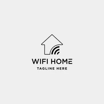 Home internet logo design vector wifi house icon siymbol sign Stock Illustration