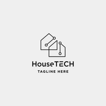 Home internet logo design vector wifi house icon siymbol sign Stock Illustration