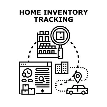 Home inventory tracking digital management concept Stock Illustration